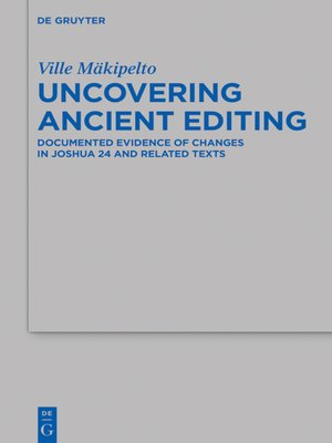 cover image of Uncovering Ancient Editing